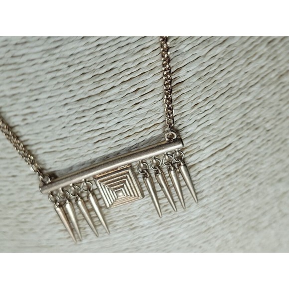 Banana Republic Necklace Gold Tone Spike Long Cable Etruscan Revival Spike - Picture 3 of 8